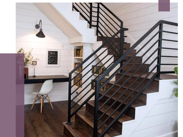 Перила для лестницы в доме в Клине от 7428 руб. — ПРОЛЁТ-Кли