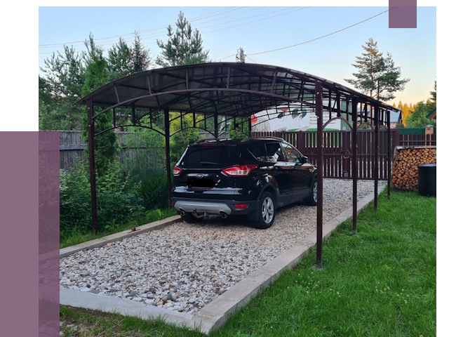 Навесы для автомобиля в Клине от 13165 руб.  | ПРОЛЁТ-Кли