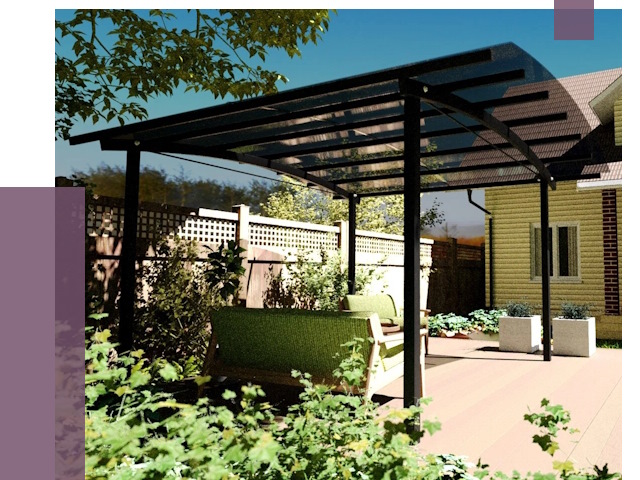 Навесы для террасы в Клине от 13062 руб. под ключ | ПРОЛЁТ-Кли