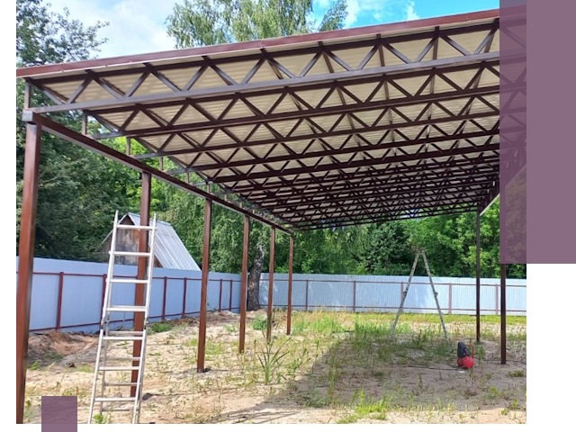 Односкатные навесы под ключ в Клине — изготовление и монтаж