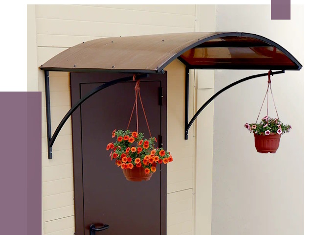 Козырьки над входом в Клине от 14855 руб.  | ПРОЛЁТ-Кли