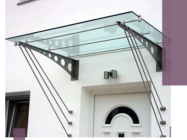 Козырьки над входом под ключ в Клине — изготовление и монтаж