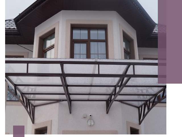 Козырьки из поликарбоната под ключ в Клине