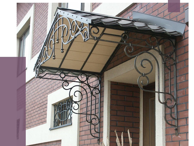 Двускатные козырьки в Клине под ключ от 12806 руб.