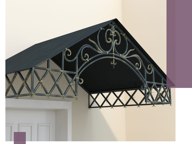 Двускатные металлические козырьки под ключ в Клине